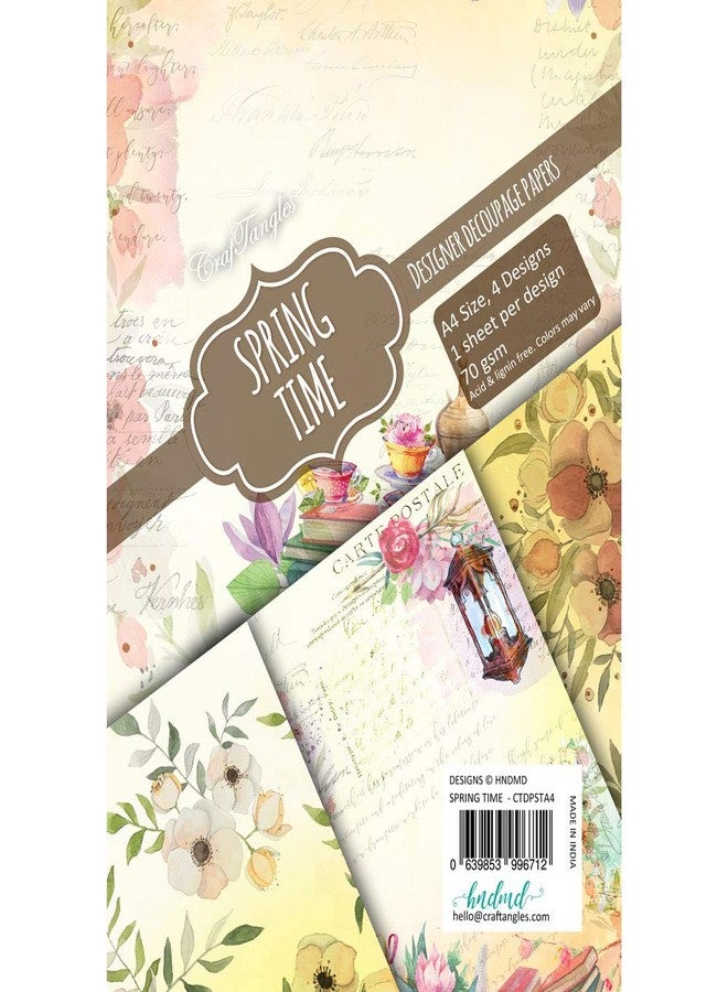 CrafTangles Decoupage Paper Pack - Spring Time (A4) - 4 sheets - Image 3